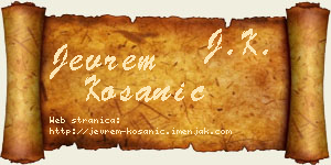 Jevrem Kosanić vizit kartica
